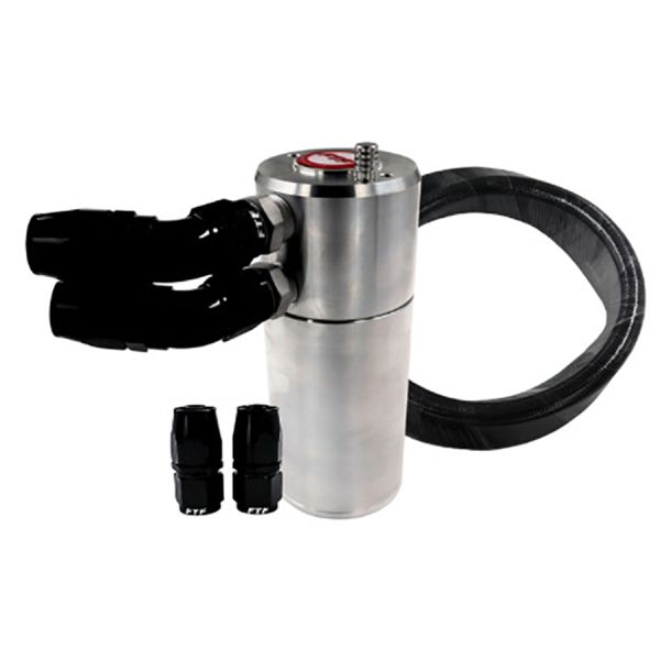 FTF Oil Catch Can Billet 1/2" Ntp Port Kit Black | CAN-003-BLK