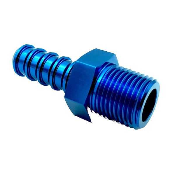 FTF Adapter 1/4" Npt To 5 Barbeded An8 Straight image 1 FTF Adapter 1/4" Npt To 5 Barbeded An8 Straight image 1