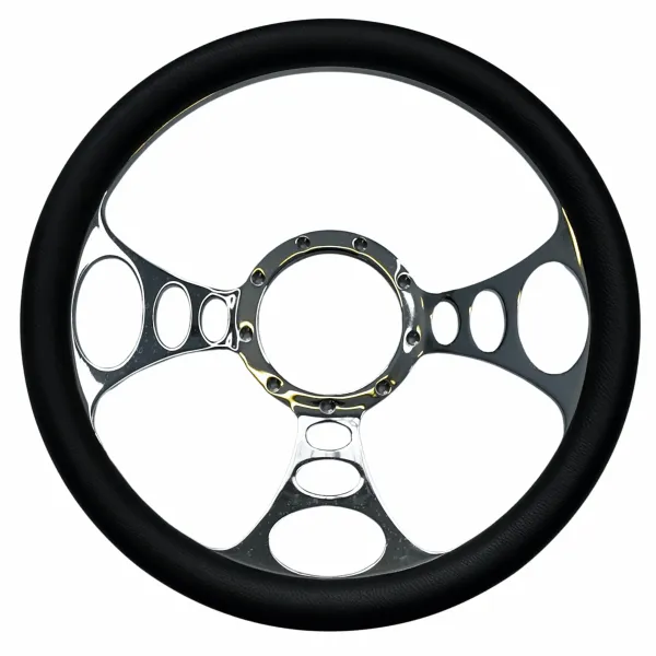 14" billet black spoke steering wheel (9-Hole) Mastodon