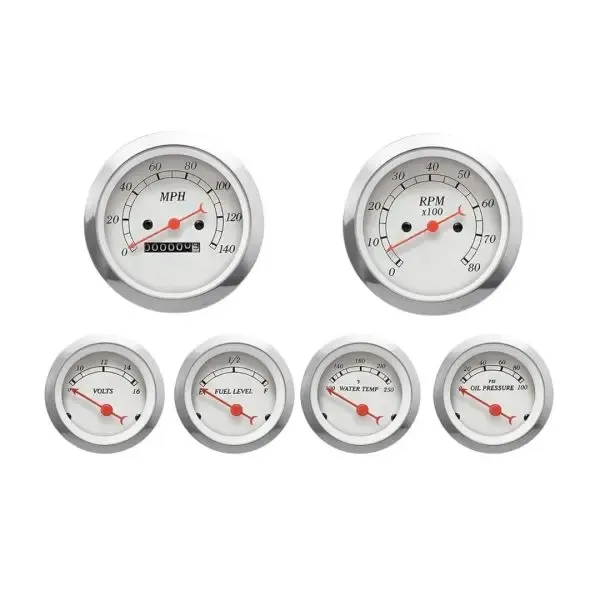 6 Gauge Set Classic White with orange needle